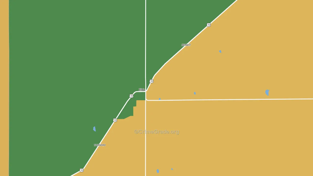 Elida, NM Map of Assault Rates