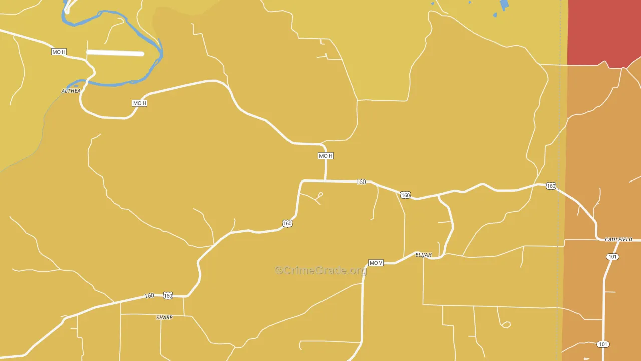 Elijah, MO Map of Assault Rates