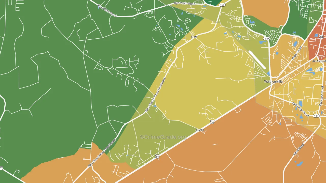 Elim, GA Map of Assault Rates