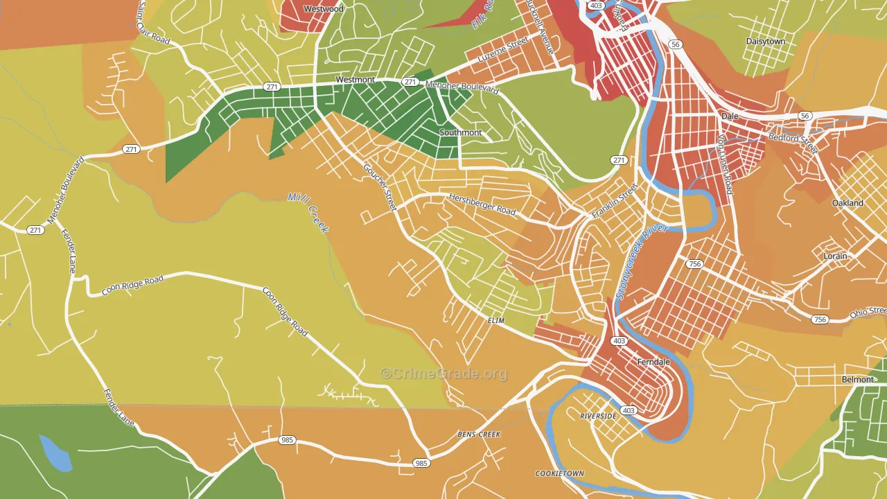 Elim, PA Map of Assault Rates