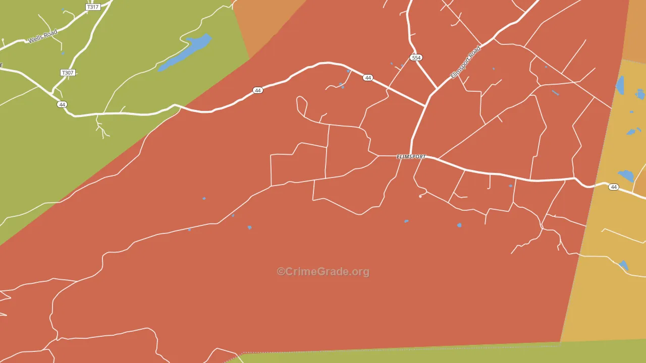 Elimsport, PA Map of Assault Rates