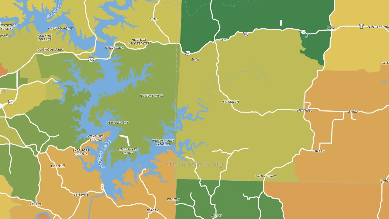 Elizabeth, AR Map of Assault Rates
