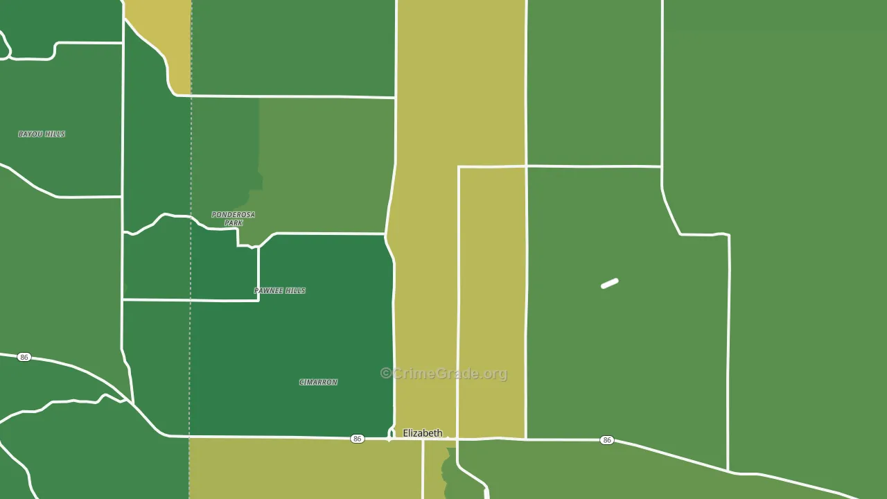 Elizabeth, CO Map of Assault Rates