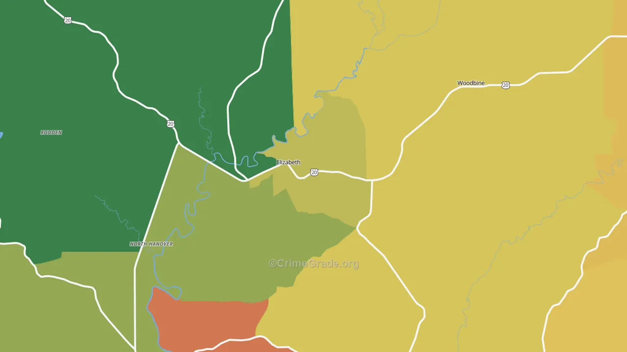 Elizabeth, IL Map of Assault Rates