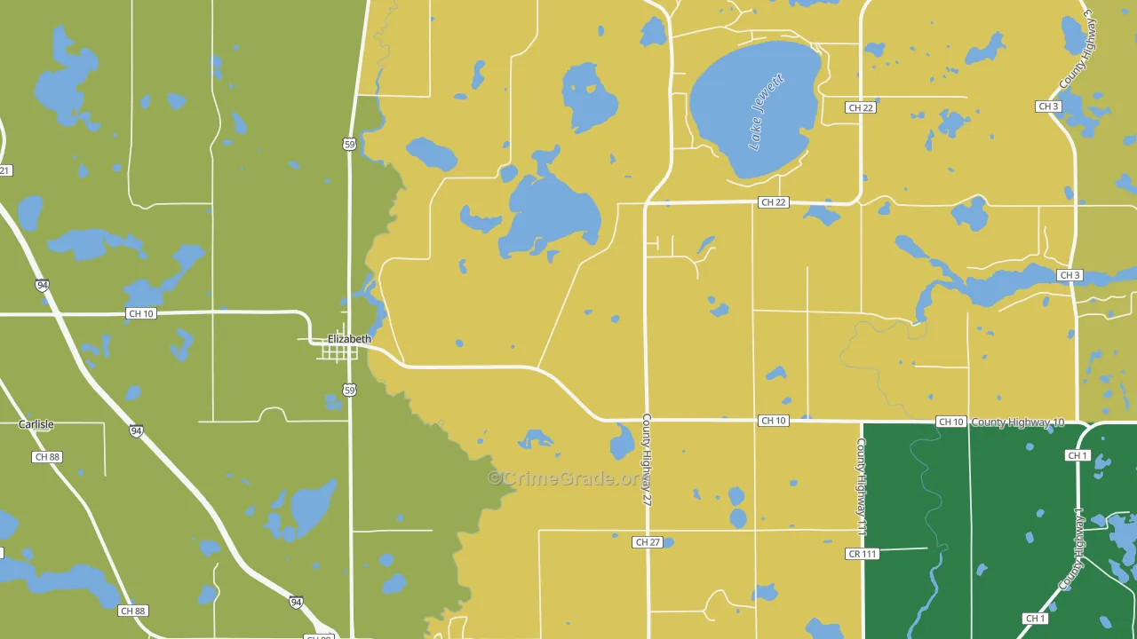 Elizabeth, MN Map of Assault Rates