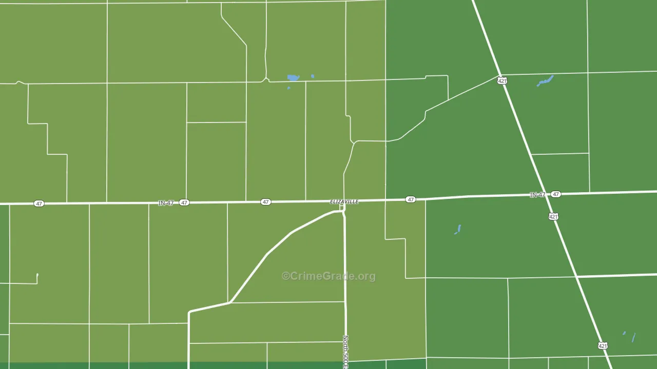 Elizaville, IN Map of Assault Rates