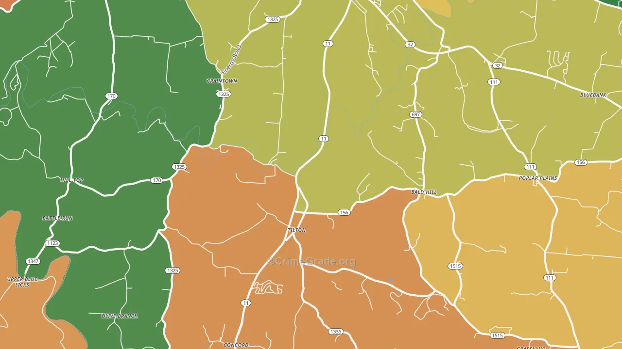 Elizaville, KY Map of Assault Rates
