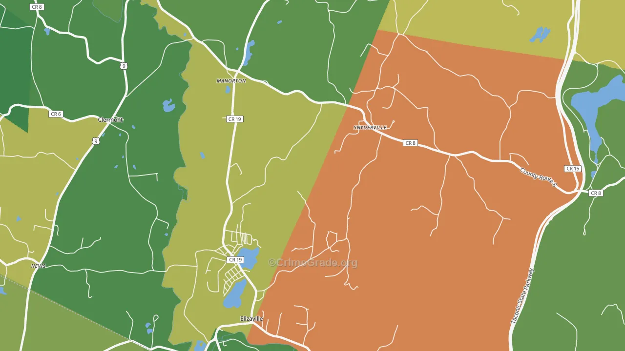 Elizaville, NY Map of Assault Rates