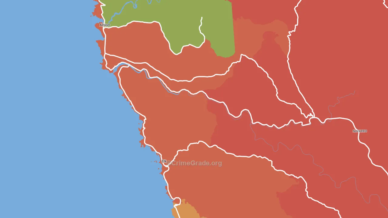 Elk, CA Map of Assault Rates