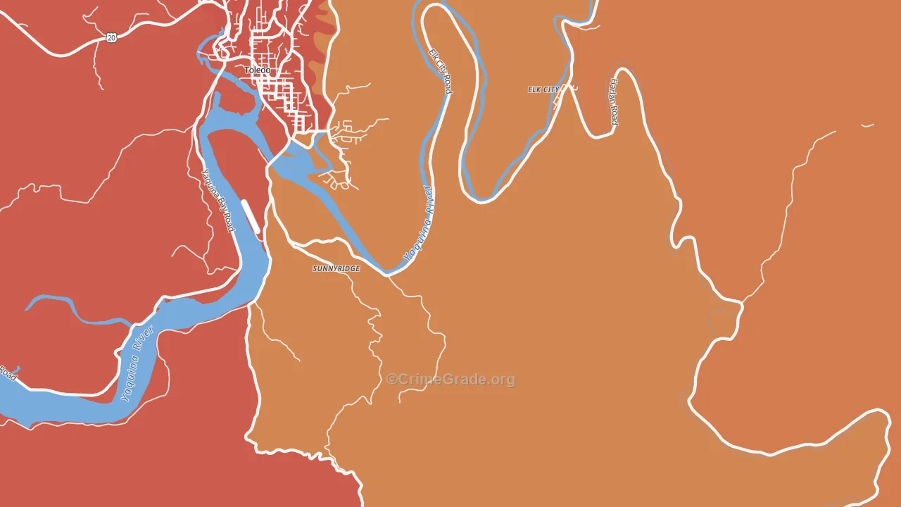 Elk City, OR Map of Assault Rates