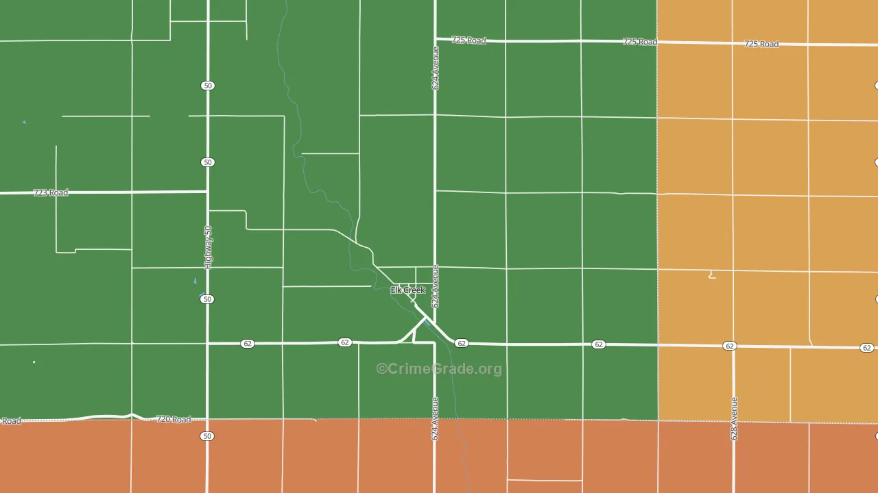 Elk Creek, NE Map of Assault Rates