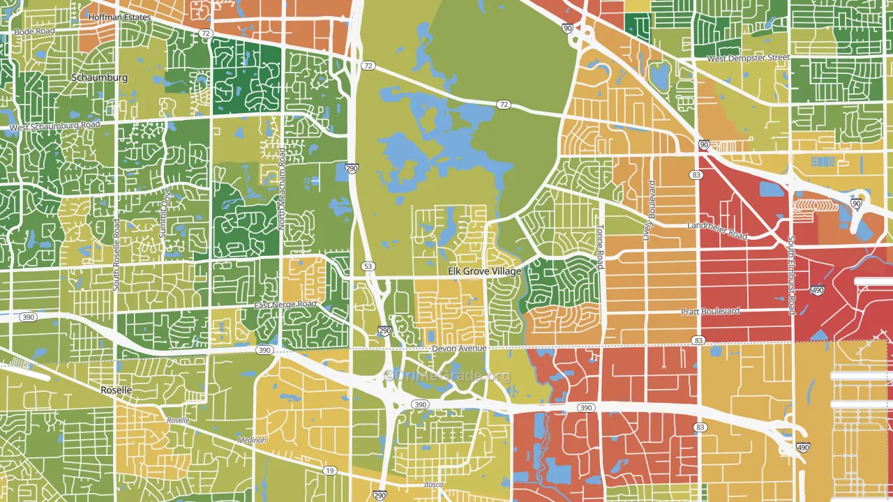 Elk Grove Village, IL Map of Assault Rates