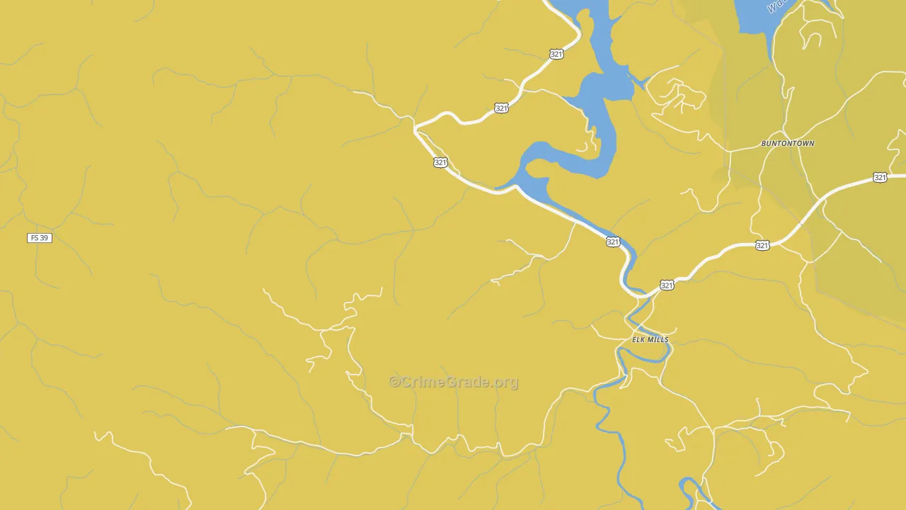 Elk Mills, TN Map of Assault Rates