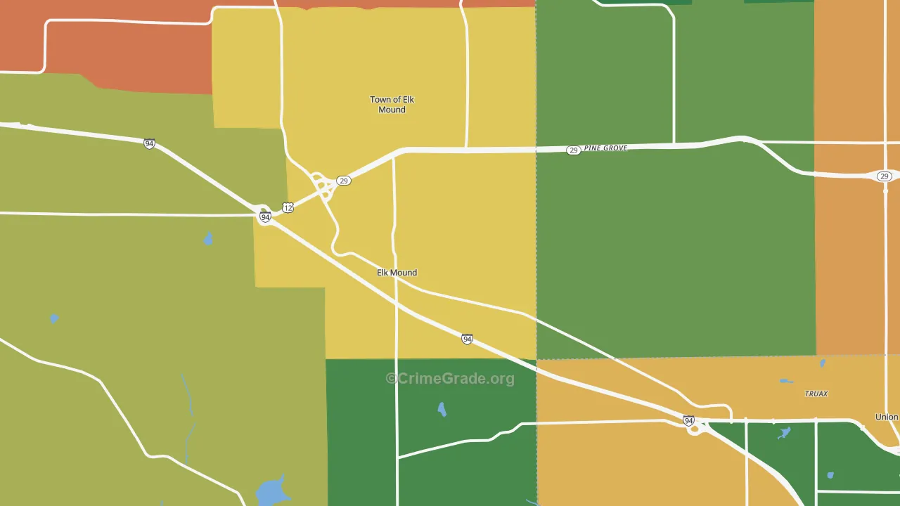 Elk Mound, WI Map of Assault Rates