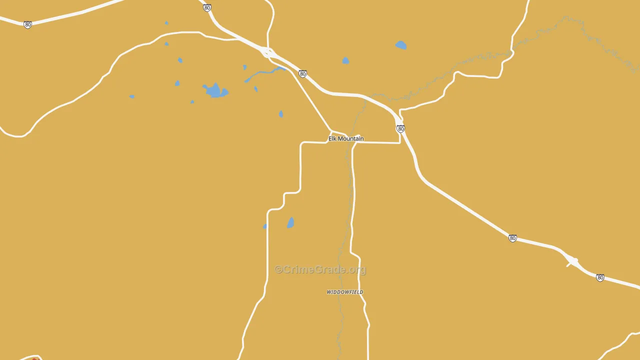 Elk Mountain, WY Map of Assault Rates