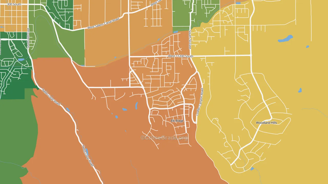 Elk Ridge, UT Map of Assault Rates