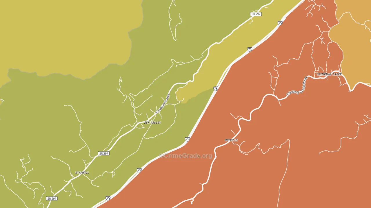 Elk Valley, TN Map of Assault Rates