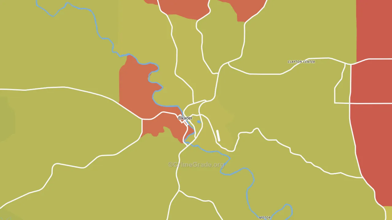 Elkader, IA Map of Assault Rates