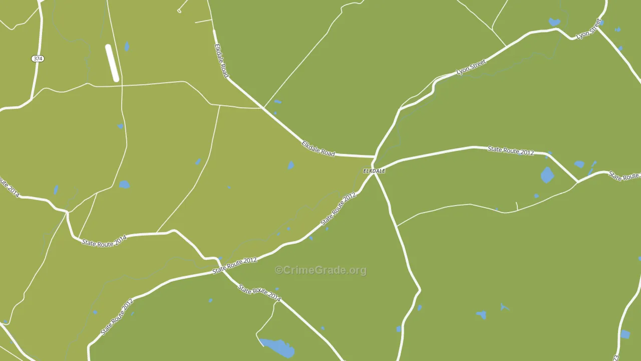 Elkdale, PA Map of Assault Rates