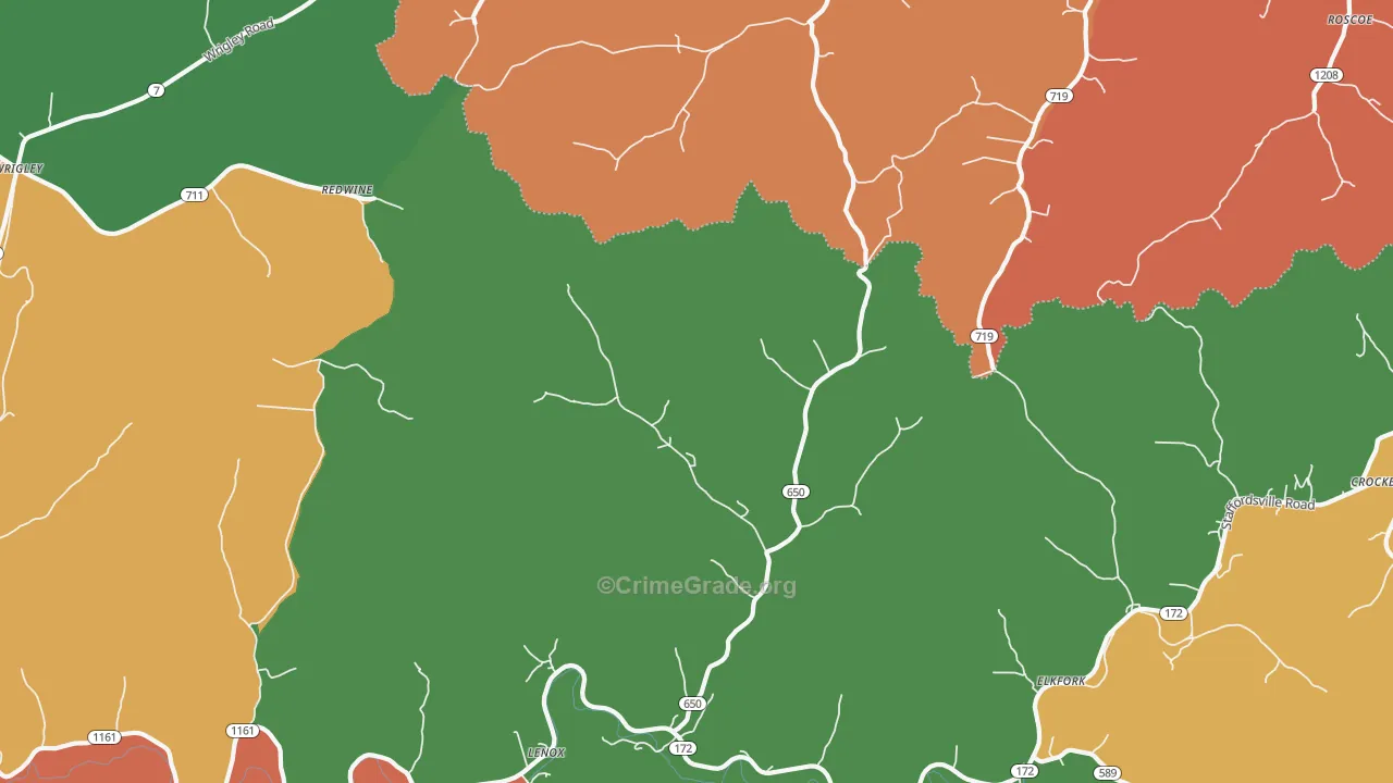 Elkfork, KY Map of Assault Rates
