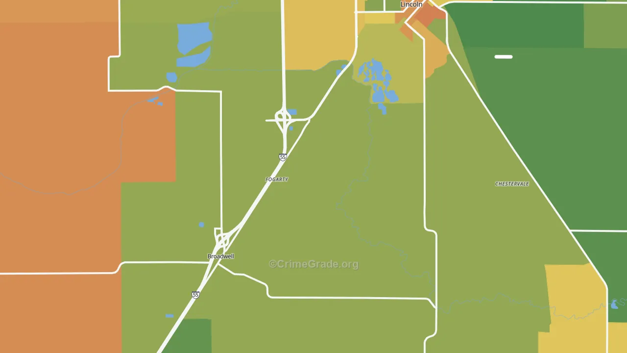Elkhart, IL Map of Assault Rates