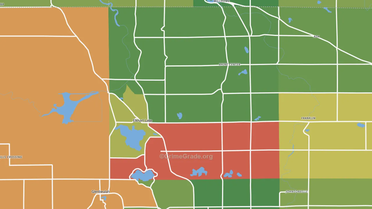 Elkhart Lake, WI Map of Assault Rates