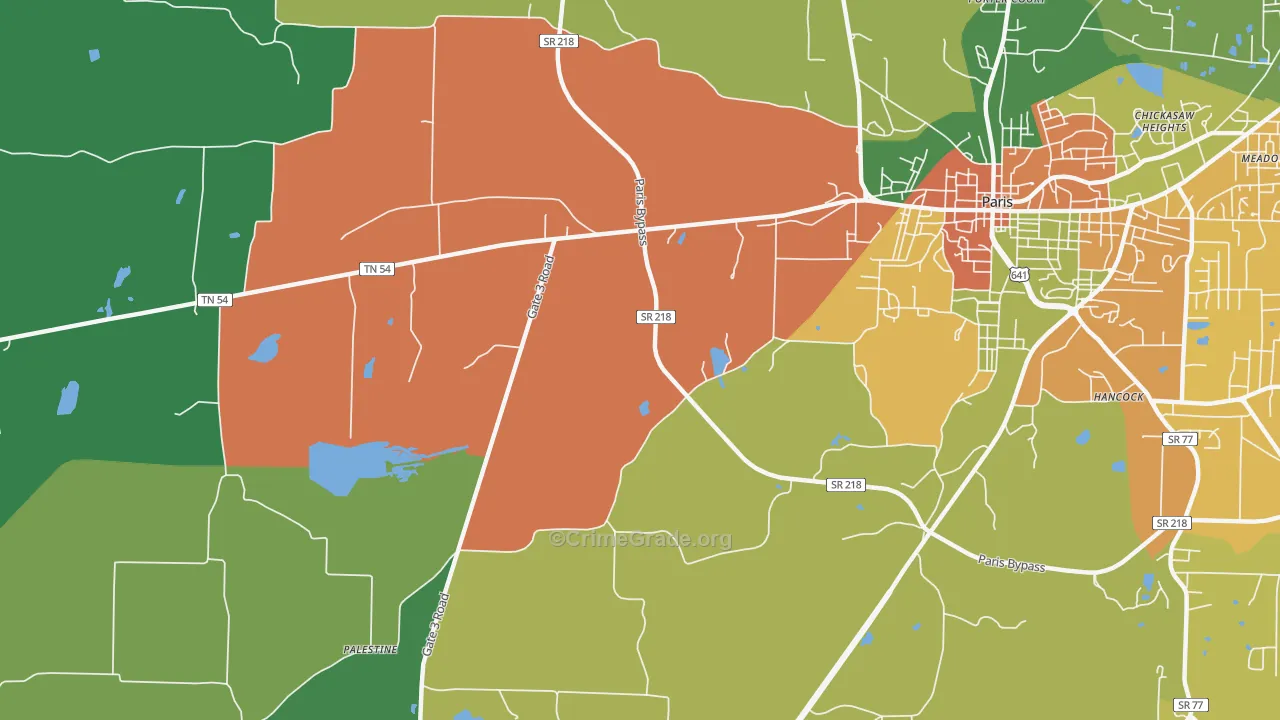 Elkhorn, TN Map of Assault Rates