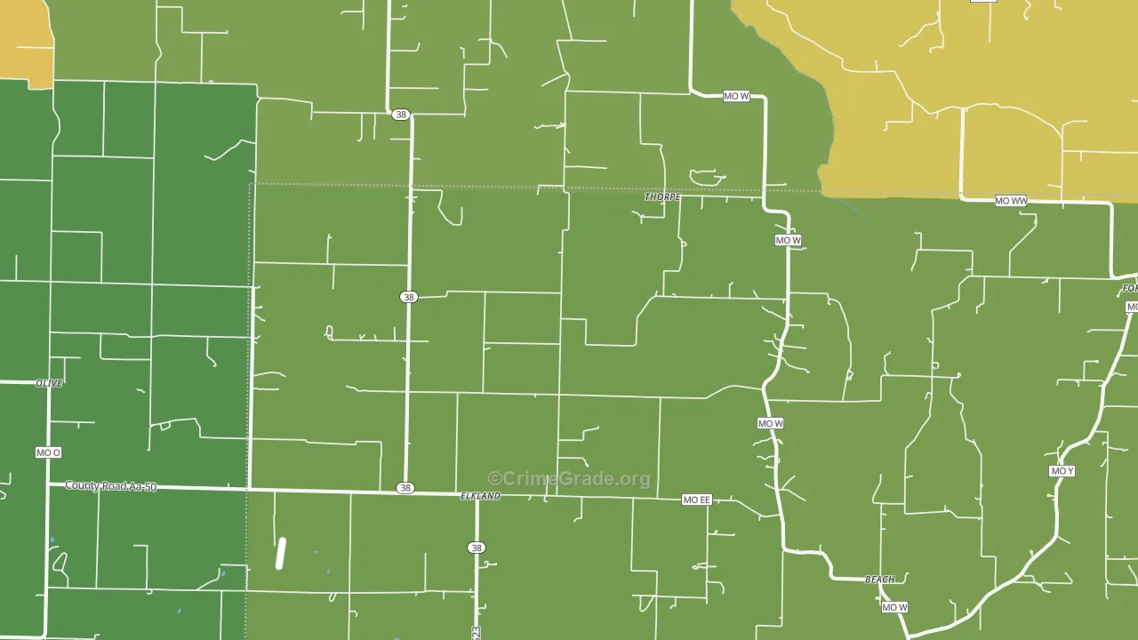 Elkland, MO Map of Assault Rates