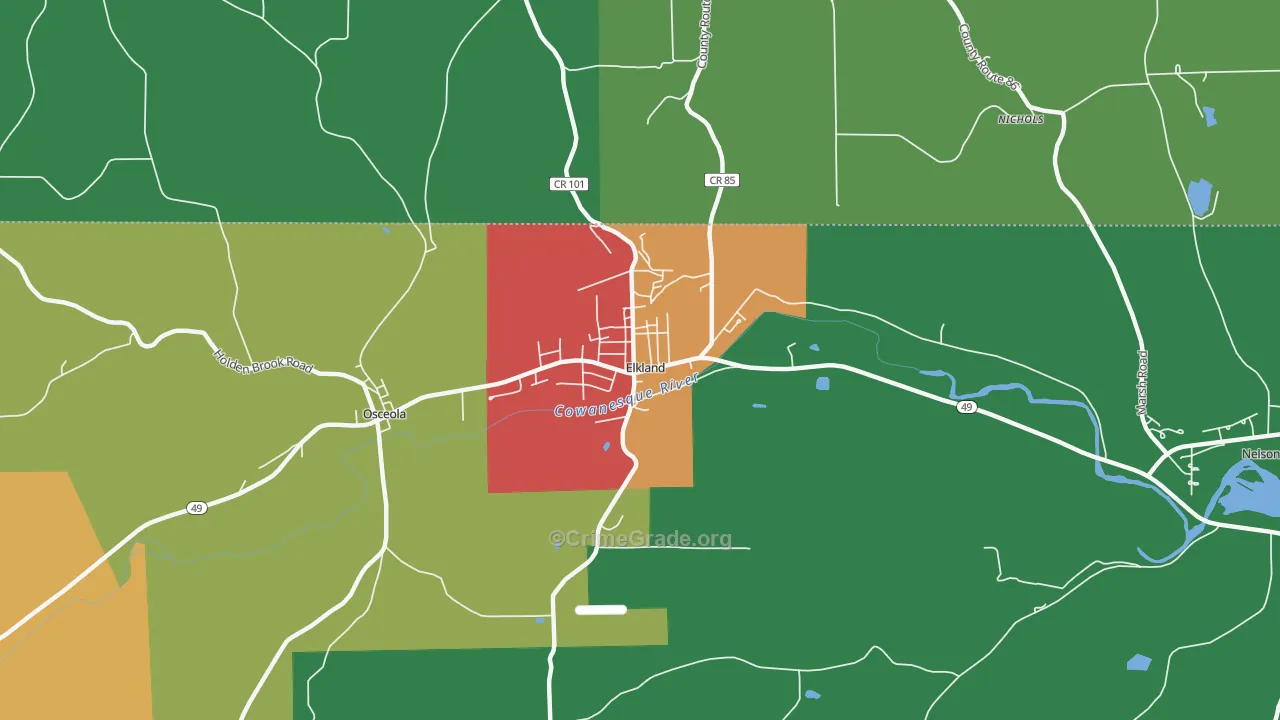 Elkland, PA Map of Assault Rates