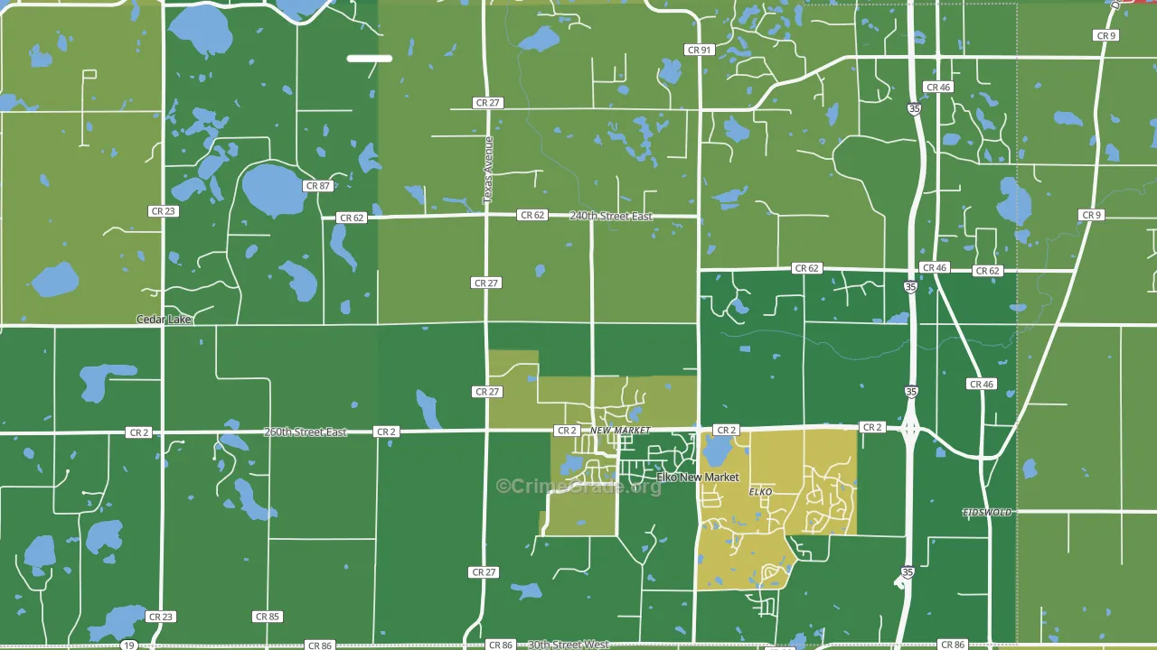 Elko, MN Map of Assault Rates