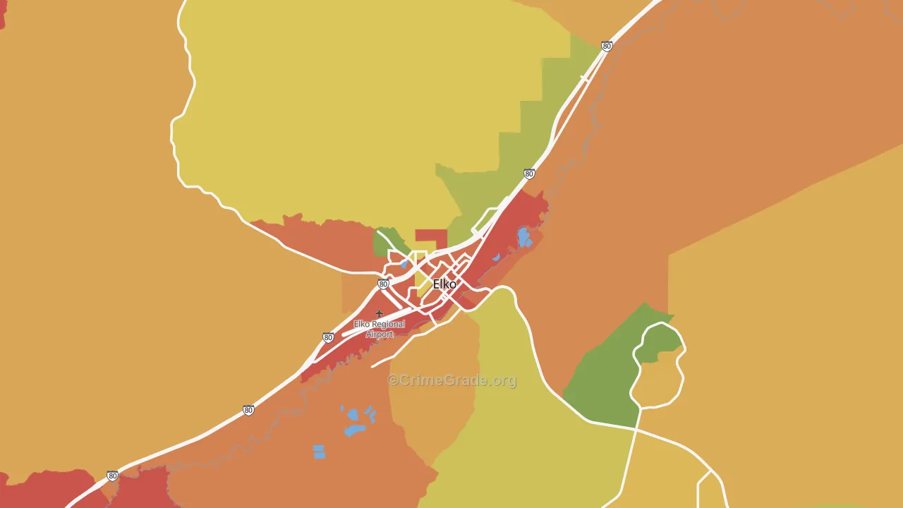 Elko, NV Map of Assault Rates