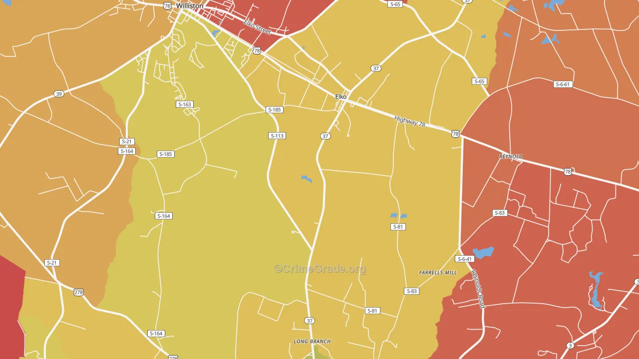 Elko, SC Map of Assault Rates