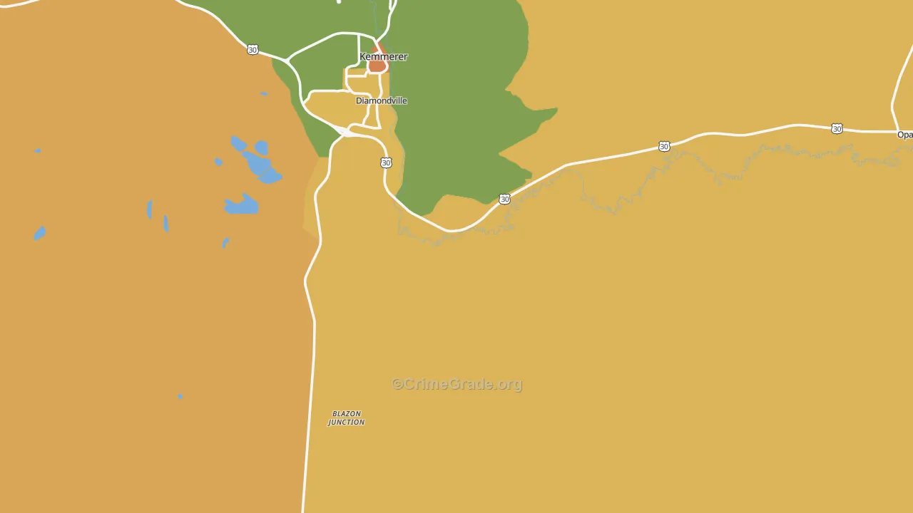 Elkol, WY Map of Assault Rates