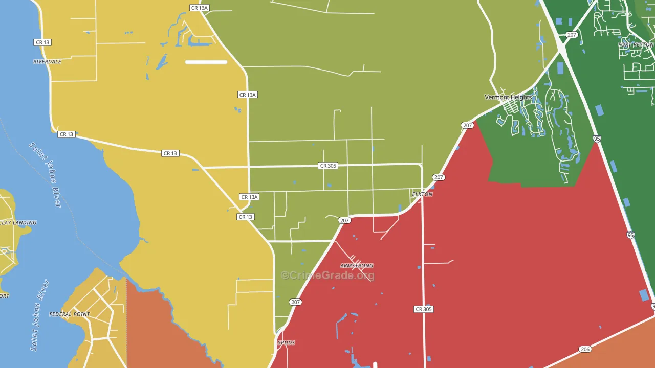 Elkton, FL Map of Assault Rates