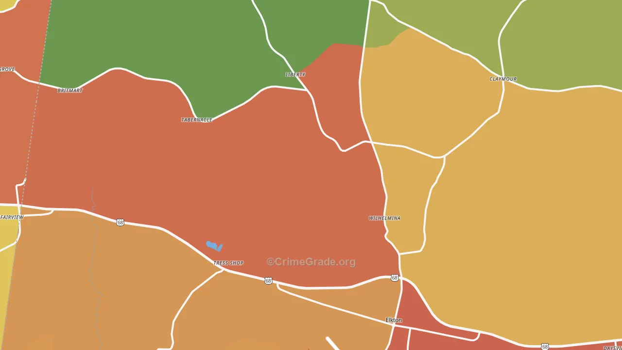 Elkton, KY Map of Assault Rates