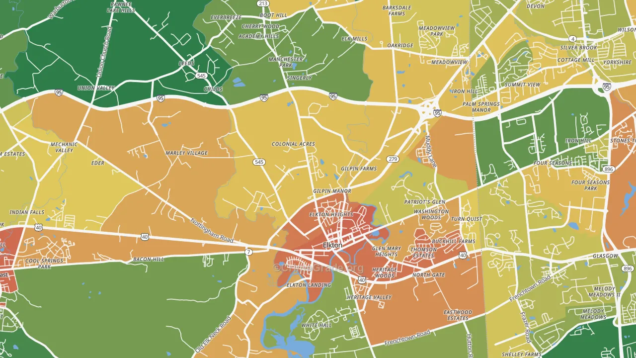 Elkton, MD Map of Assault Rates