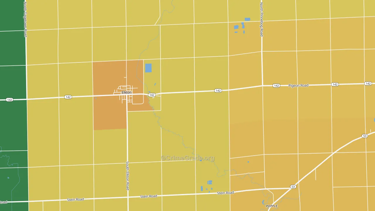 Elkton, MI Map of Assault Rates