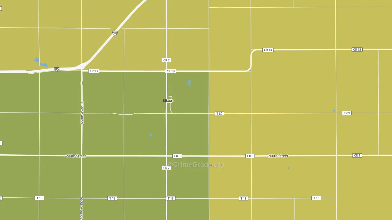 Elkton, MN Map of Assault Rates