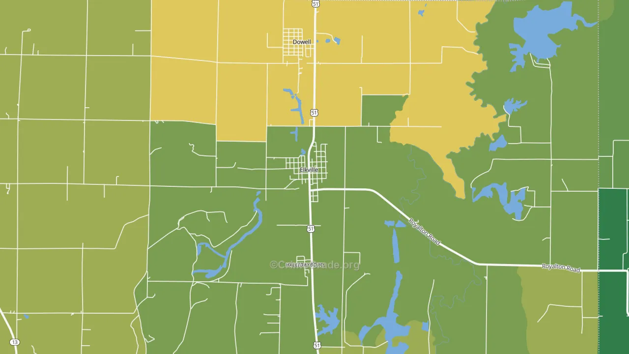 Elkville, IL Map of Assault Rates