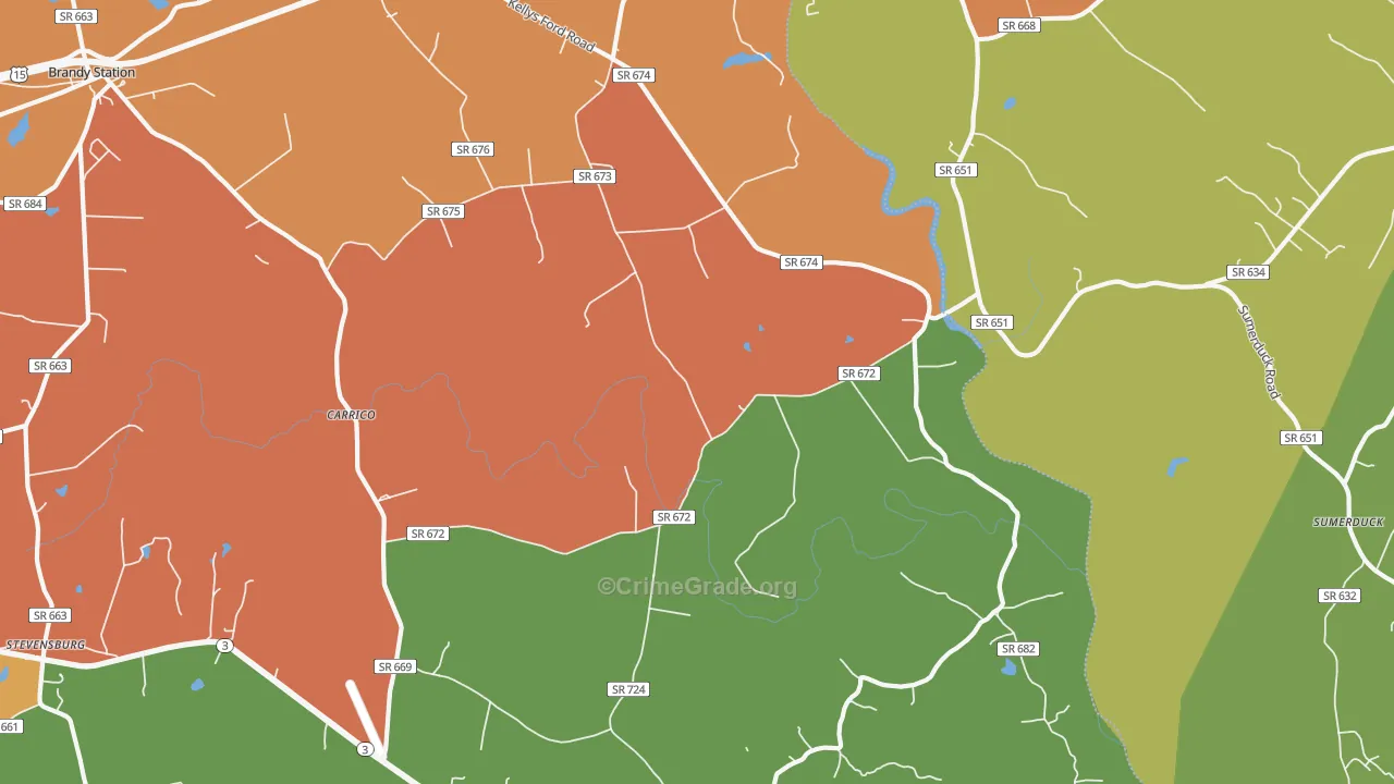 Elkwood, VA Map of Assault Rates