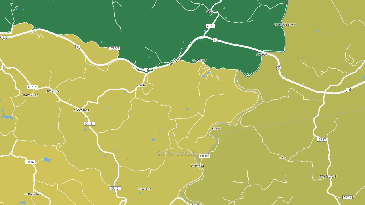 Ellamore, WV Map of Assault Rates