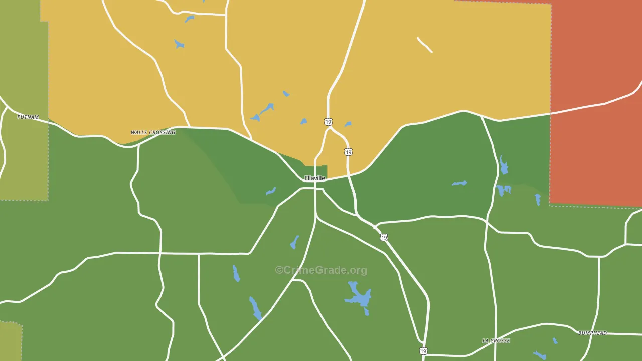 Ellaville, GA Map of Assault Rates