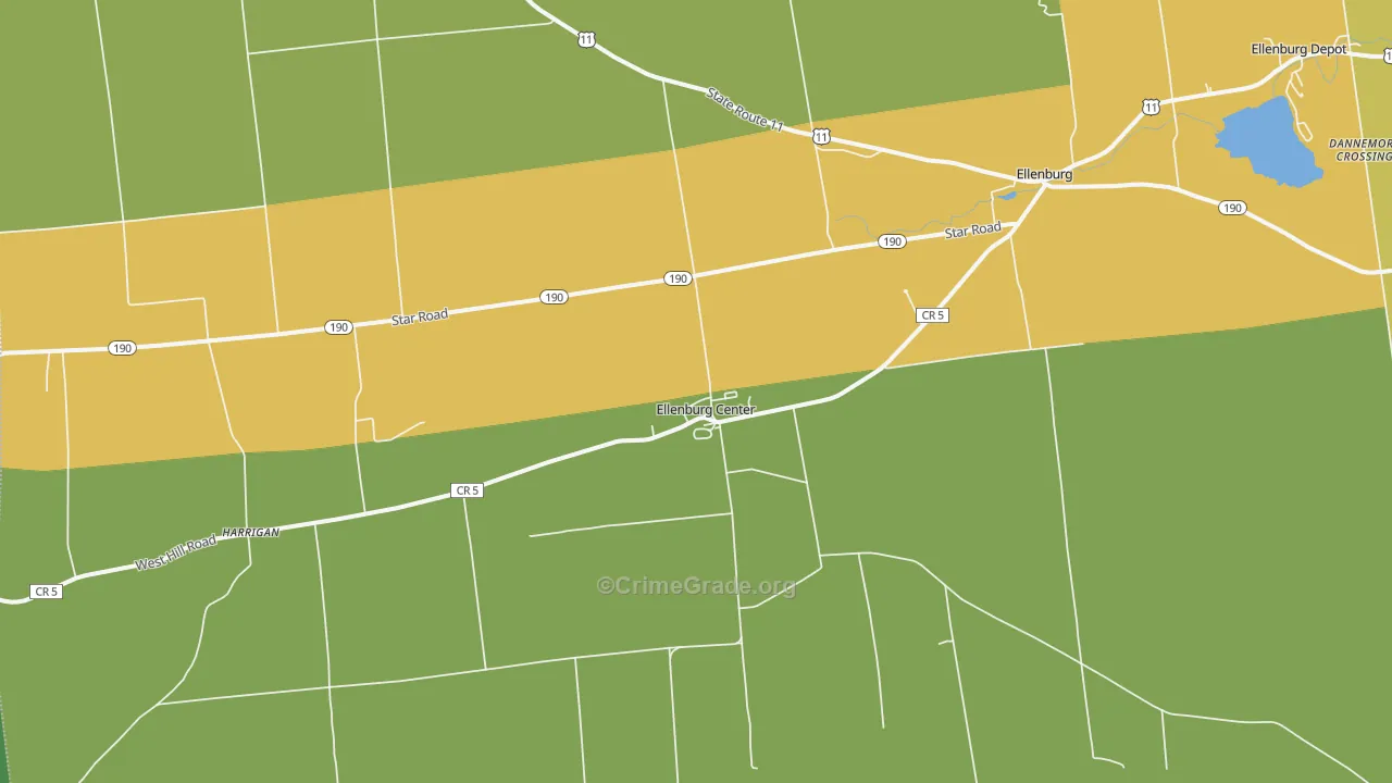 Ellenburg Center, NY Map of Assault Rates