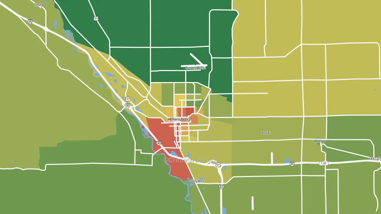 Ellensburg, WA Map of Assault Rates
