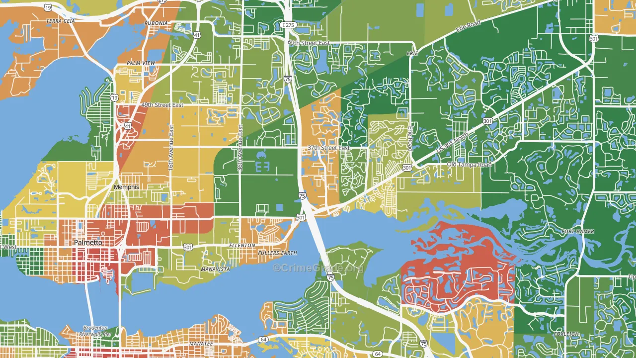 Ellenton, FL Map of Assault Rates
