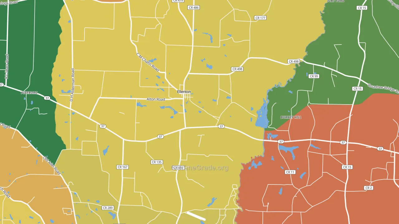 Ellenton, GA Map of Assault Rates