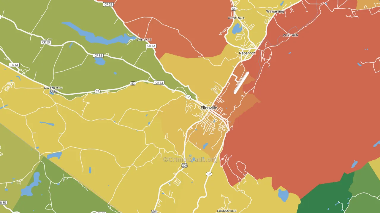 Ellenville, NY Map of Assault Rates