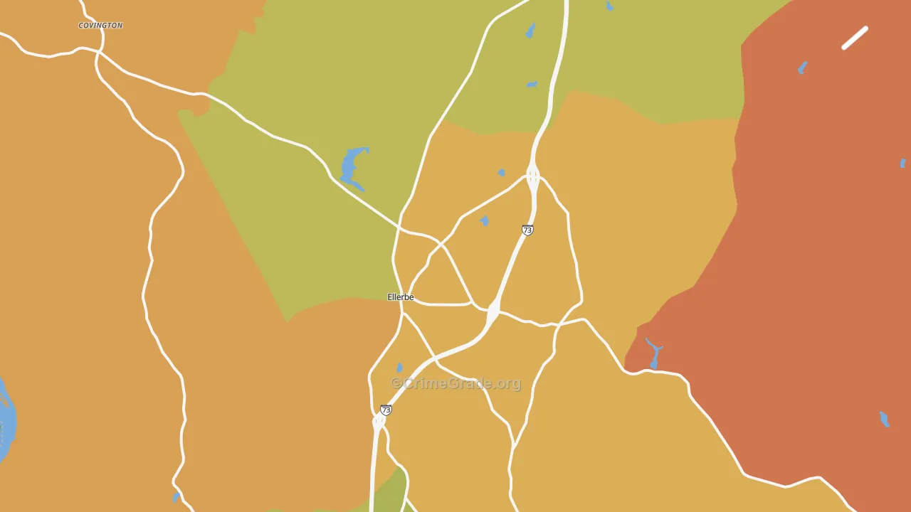 Ellerbe, NC Map of Assault Rates