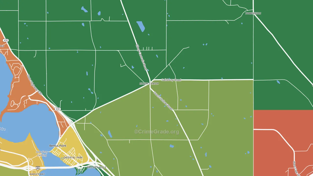 Ellery Center, NY Map of Assault Rates