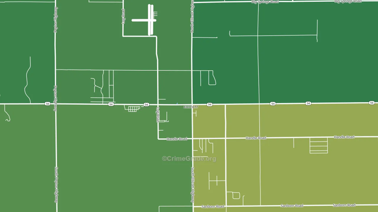 Ellicott, CO Map of Assault Rates